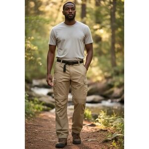 Ultimate Terrain Convertible Zip Off Pants Men's 2XL Beige Hiking Lightweight